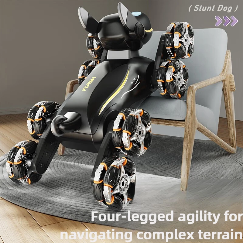 クールなアイテム 面白いギフト-インテリジェントRCロボット犬、リモコンカーおもちゃ、かわいい8輪ジェスチャーデュアルセンシングRCカー、子供向けおもちゃ