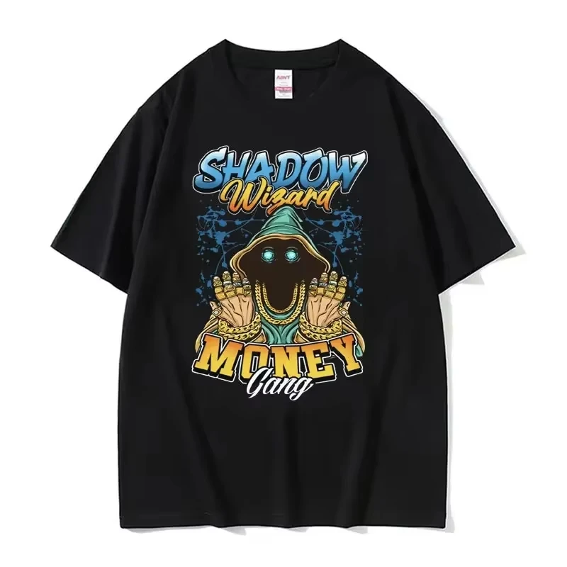 

Забавная футболка Shadow Wizard с мемом о перекручивании яичек, графическая футболка для мужчин и женщин, ретро-готическая футболка оверсайз с коротким рукавом, топы