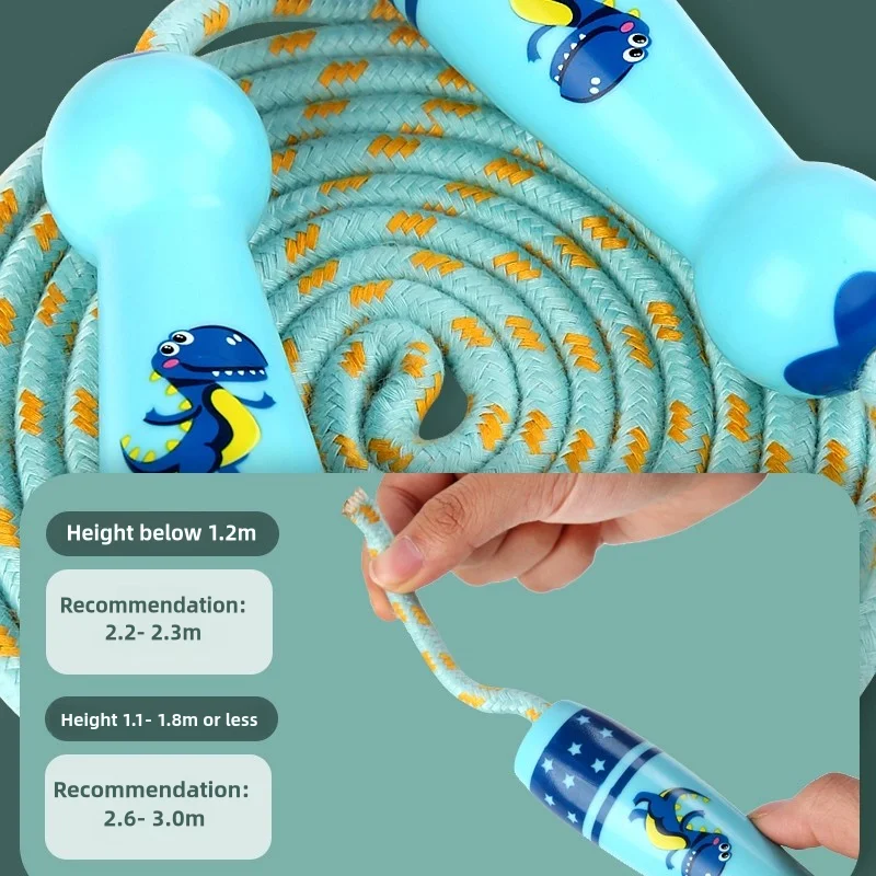 เด็กปรับผ้าฝ้ายกระโดดเชือกกีฬาฟิตเนสน่ารักการ์ตูนข้ามจับ Fillet Design กีฬากลางแจ้งของเล่น