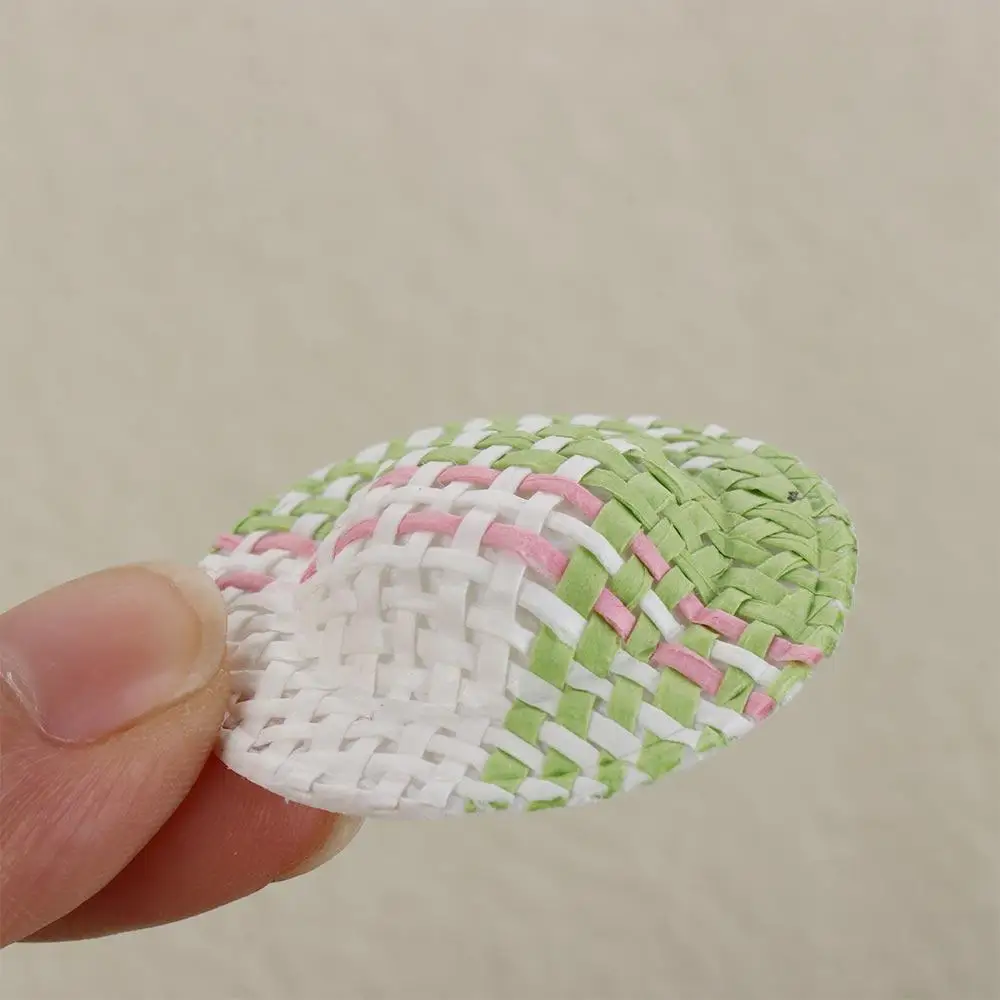 10PCS Cotton Mixed Styles Small Cap Hand Weaved Mixed Color Mini Cotton Doll Hat Cute Mini Doll House Ornament Girls Gift