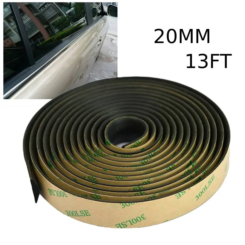 13FT Car Sides Door Window Glass Seal Strips Rubber Weatherstrip Rain Visor Universal Waterproof Exterior Accessories