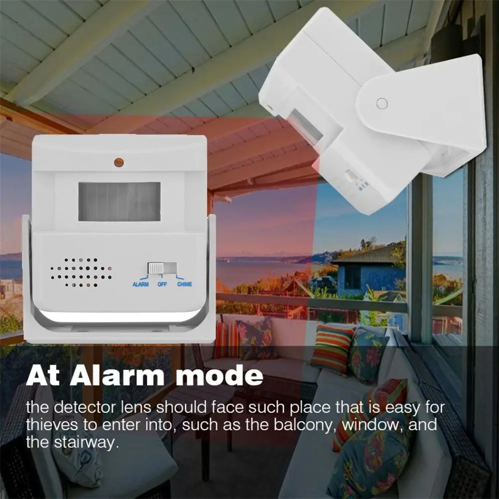 Detector de movimiento infrarrojo PIR inalámbrico duradero para entrada de tienda, timbre de puerta, alarma de seguridad, timbre de bienvenida para invitados