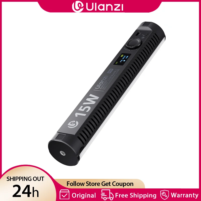 

Ulanzi B15RGB 15W Magnetic Tube Light Handheld Led Stick Light 1800-9000K CCT 3300mAh for Youtube Vlog Live Photography Studio