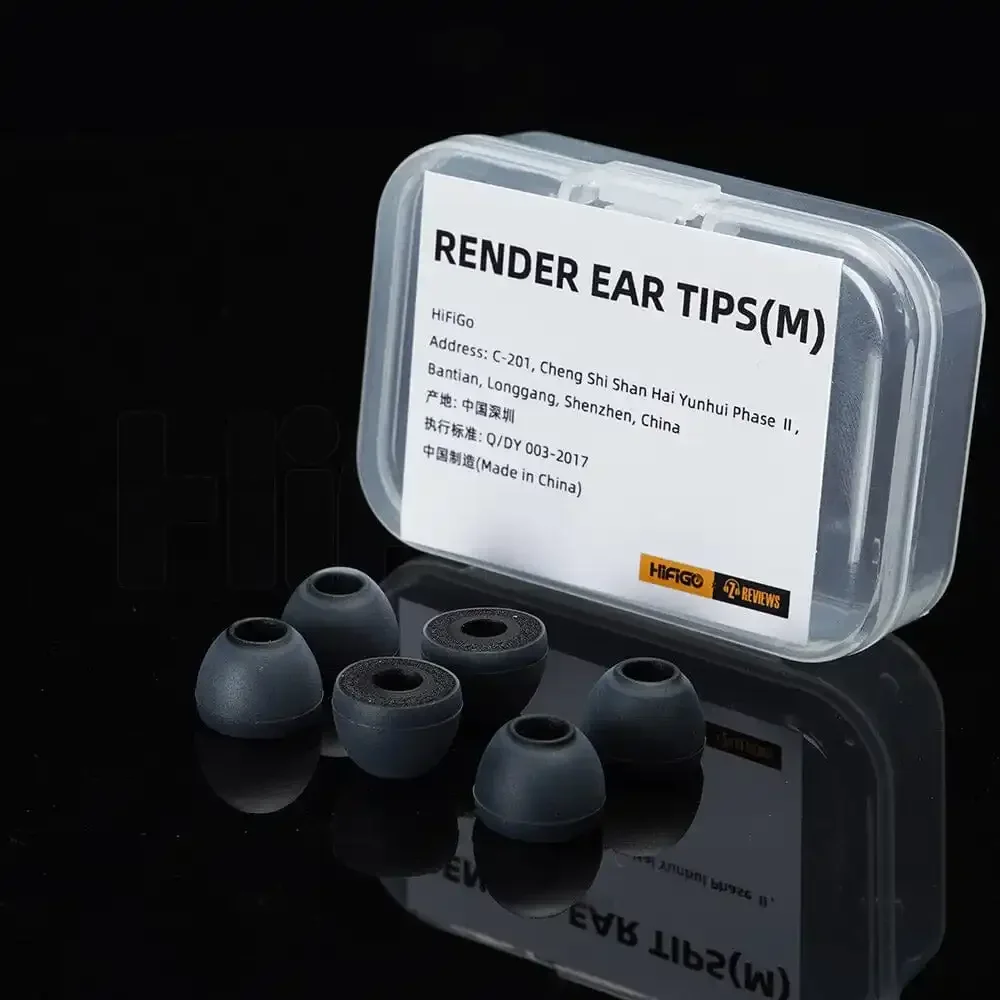 HiFiGo ZEOS Render Earphone Eartips, Deeper Lower End, Clearer Midrange,Professional Customized Silicone Sponge Ear Tips S/ M/ L