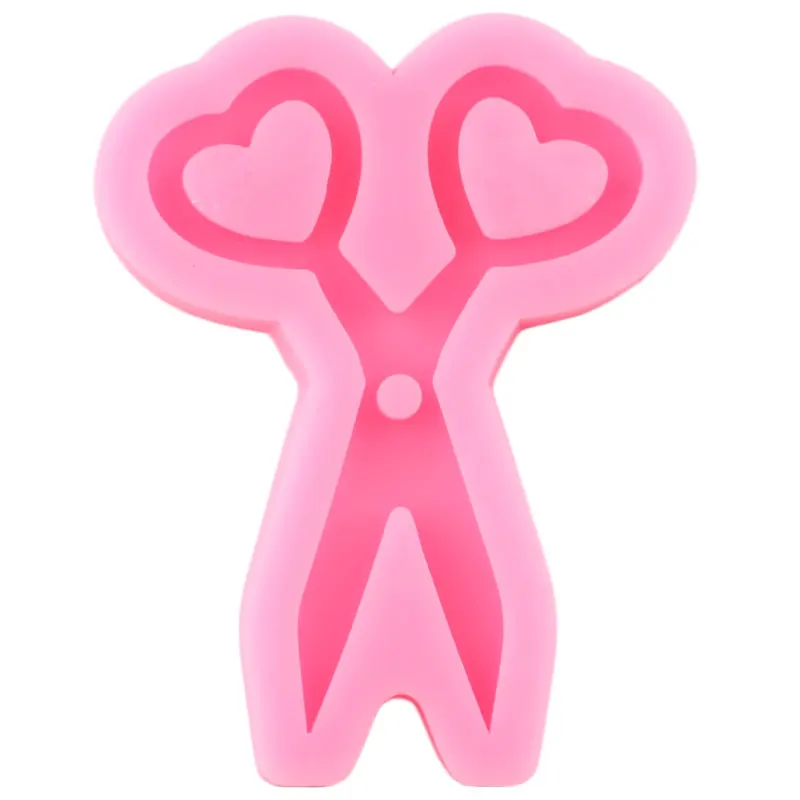 Shiny Glossy Scissors Silicone Mold Custom Keychain Handmade Eardrop Epoxy Molds Jewelry Making Necklace Moulds