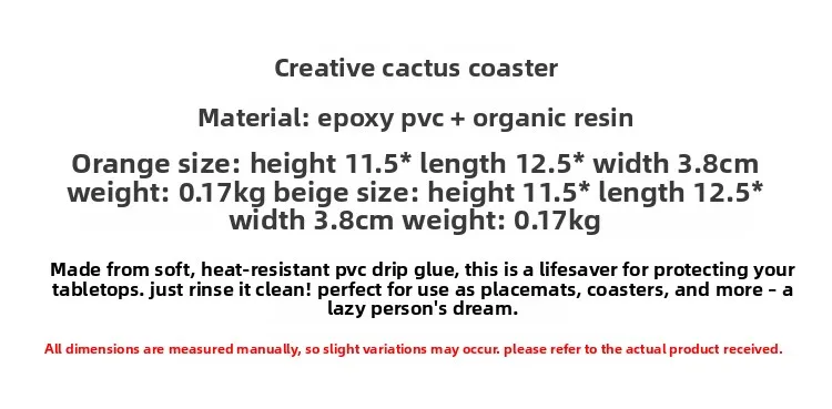 Desert Oasis Cactus 6-piece Creative Cup Mat Plant Potted Heat Insulation, Anti scalding, Anti slip Coffee Mat 6