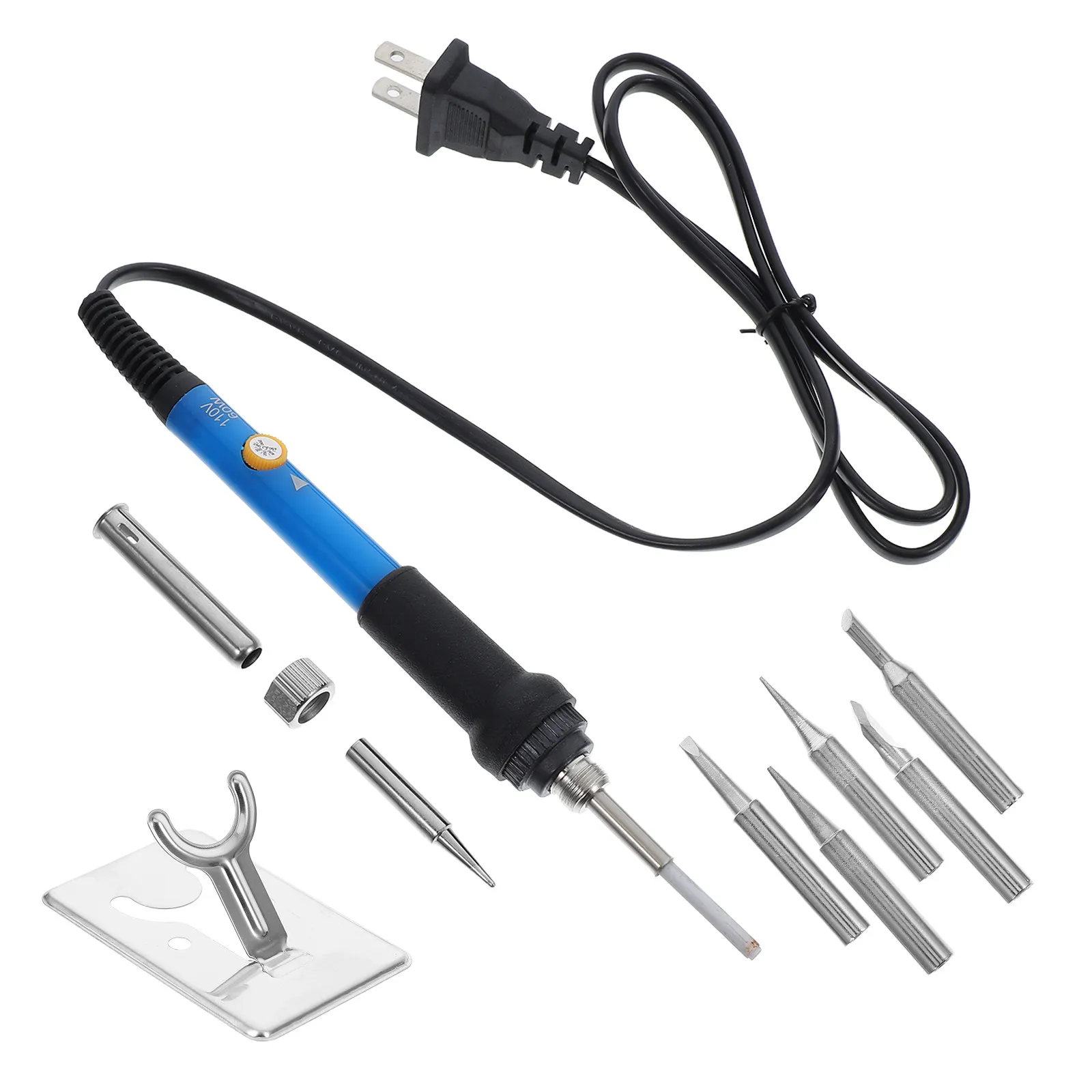

Набор для пайки с контролем температуры: паяльник и несколько насадок для различных материалов и точных работ