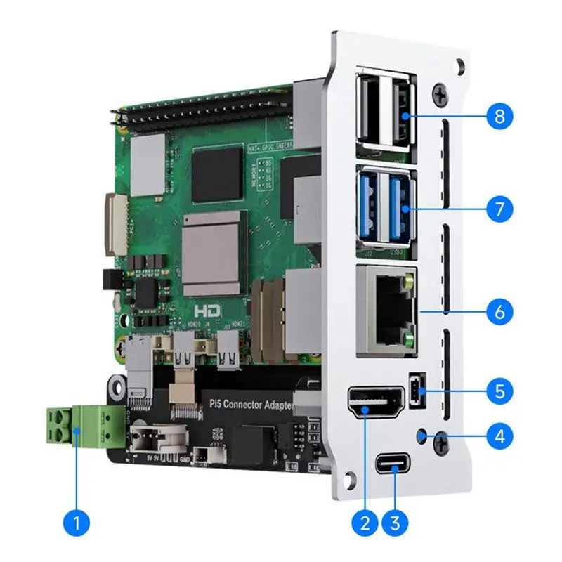 Pirack-M6F Multi-Node Server Cluster Kit 2U Rack Mount Kit For Raspberry Pi 4/5 Multi-Node Server Cluster