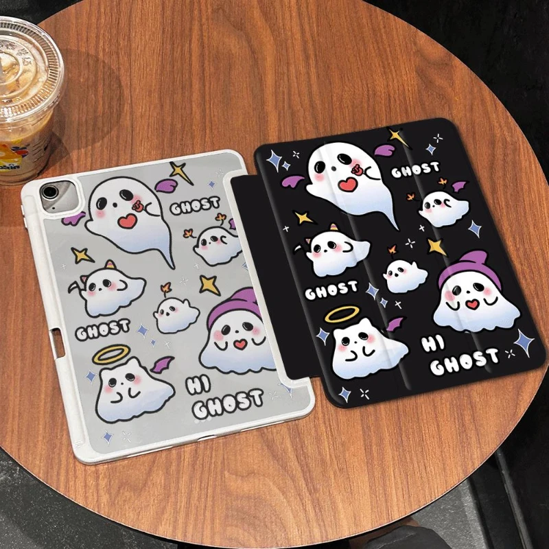 เคสแท็บเล็ตผีน่ารักสำหรับ7 8 9th 10.2เคส iPad Air 5 4 10.9เคส9.7 6th Gen iPad Mini6ถอดออกได้