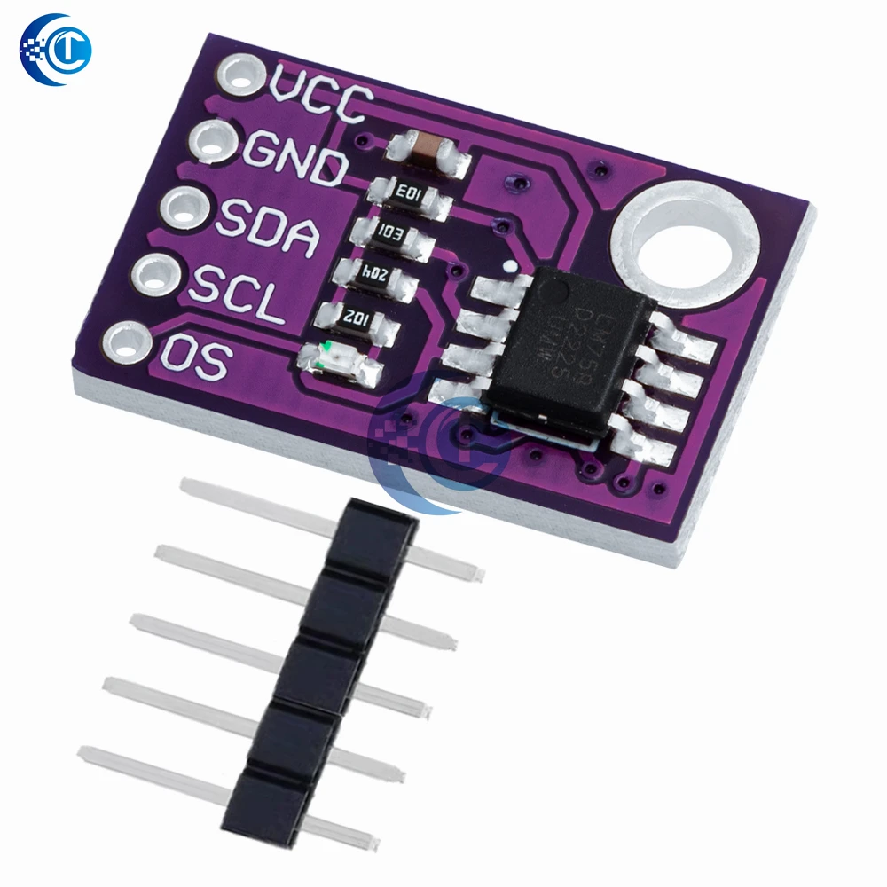 Sensor de temperatura LM75 LM75A, interfaz I2C de alta velocidad, módulo de placa de desarrollo de alta precisión para Arduino