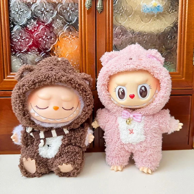 

[Clothes Only] 17cm Labubu Keychain Pendant Winter Onesie Sitting Party Outfit