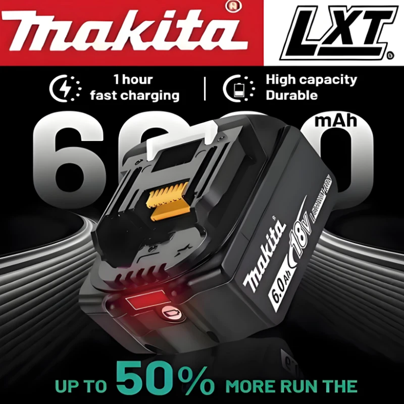 Batteria ricaricabile originale Makita 18V 6.0Ah, compatibile con le batterie per utensili elettrici BL1830, BL1840, BL1850, BL1860B.