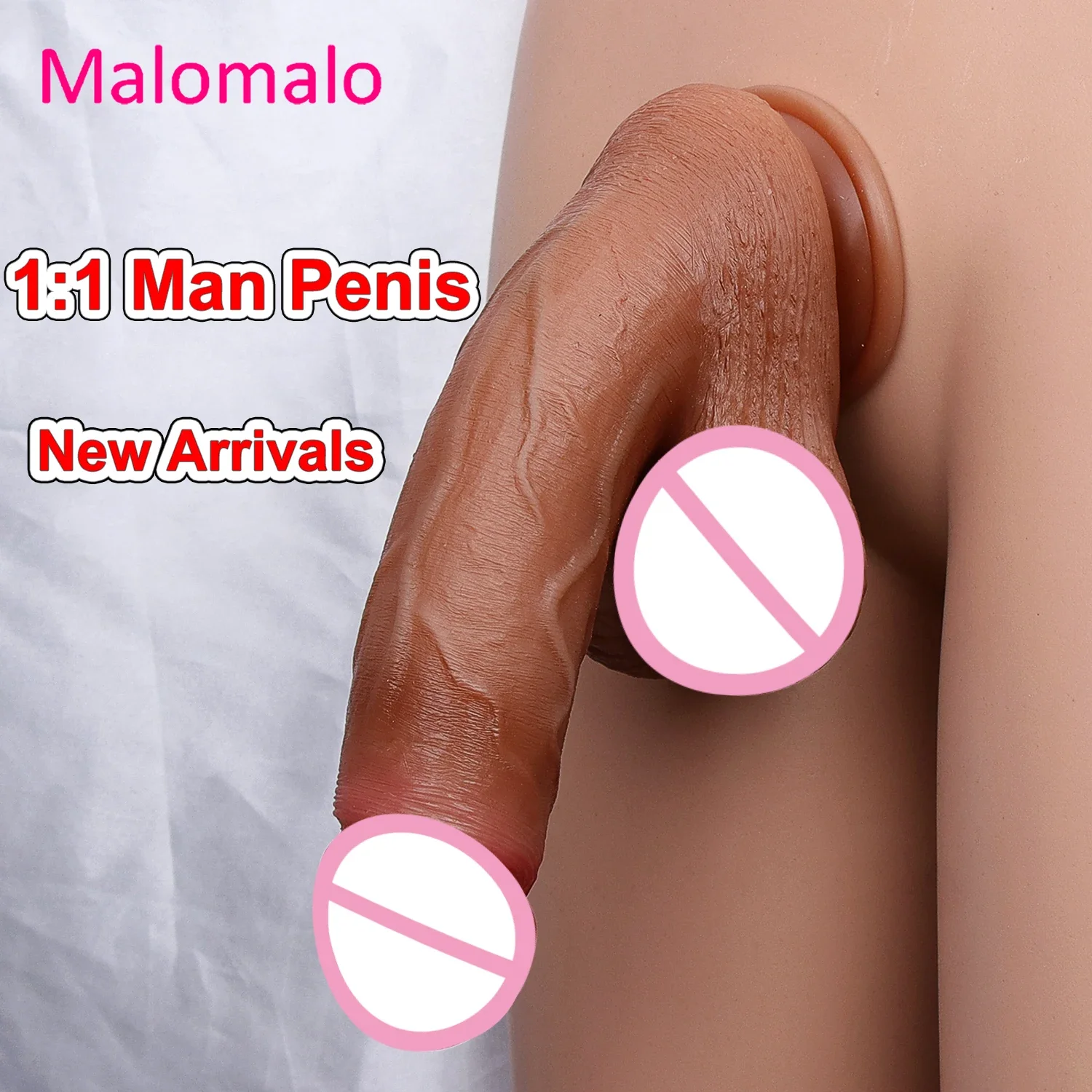 1:1 Realistic Man Penis Model Soft Strapon Dildo Erotic Toy for Women Silicone Gay Vaginal Masturbators Suction Cup Thick Dick