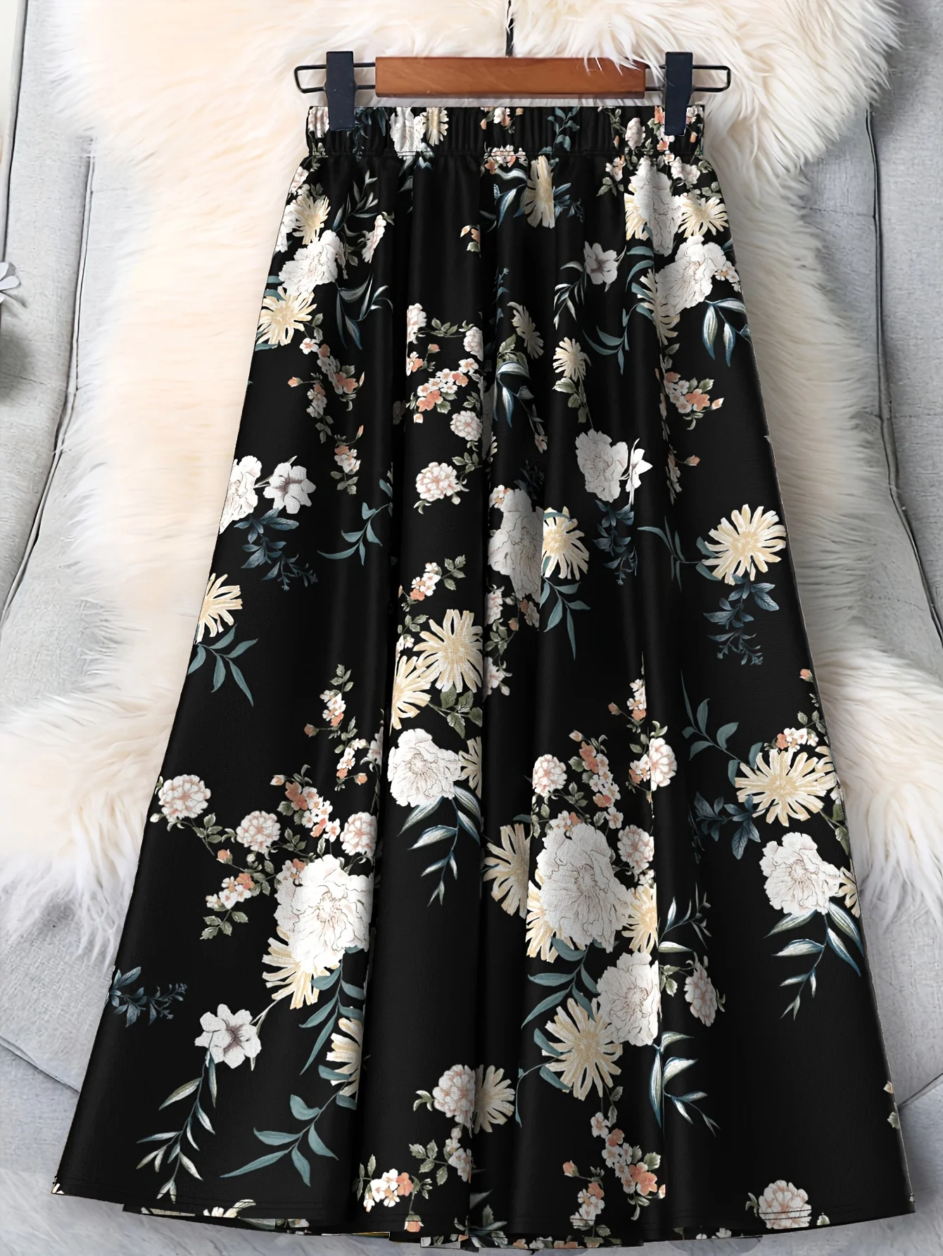 Luxy Trio Gonna longuette a trapezio con stampa floreale taglie forti - Lavabile in lavatrice per tutte le stagioni Abbigliamento classico, elegante, casual e formale