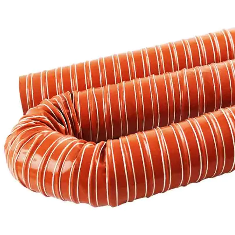 Red Silicone High-Temperature Resistant Exhaust Smoke Ventilation Pipe Flexible Steel Wire Hose Fireproof for Automotive