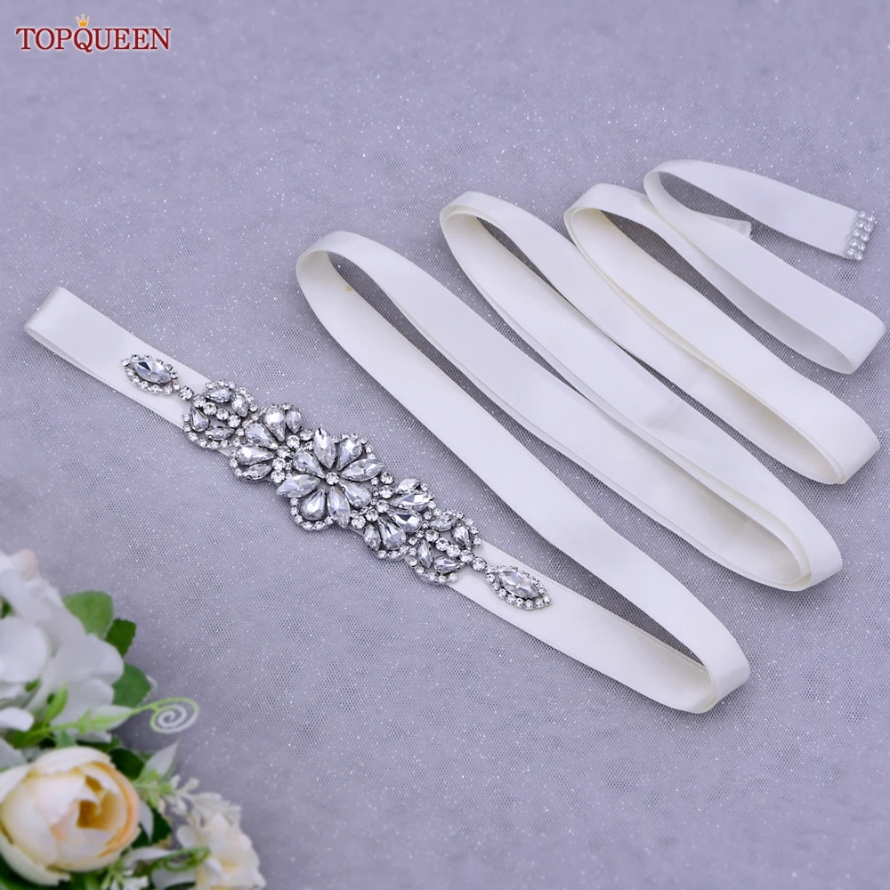 

TOPQUEEN Rhinestone Jeweled Belt Shiny Belts for Women Dress Wedding Dress Belt Bridal Wedding Accessories for Bride S464