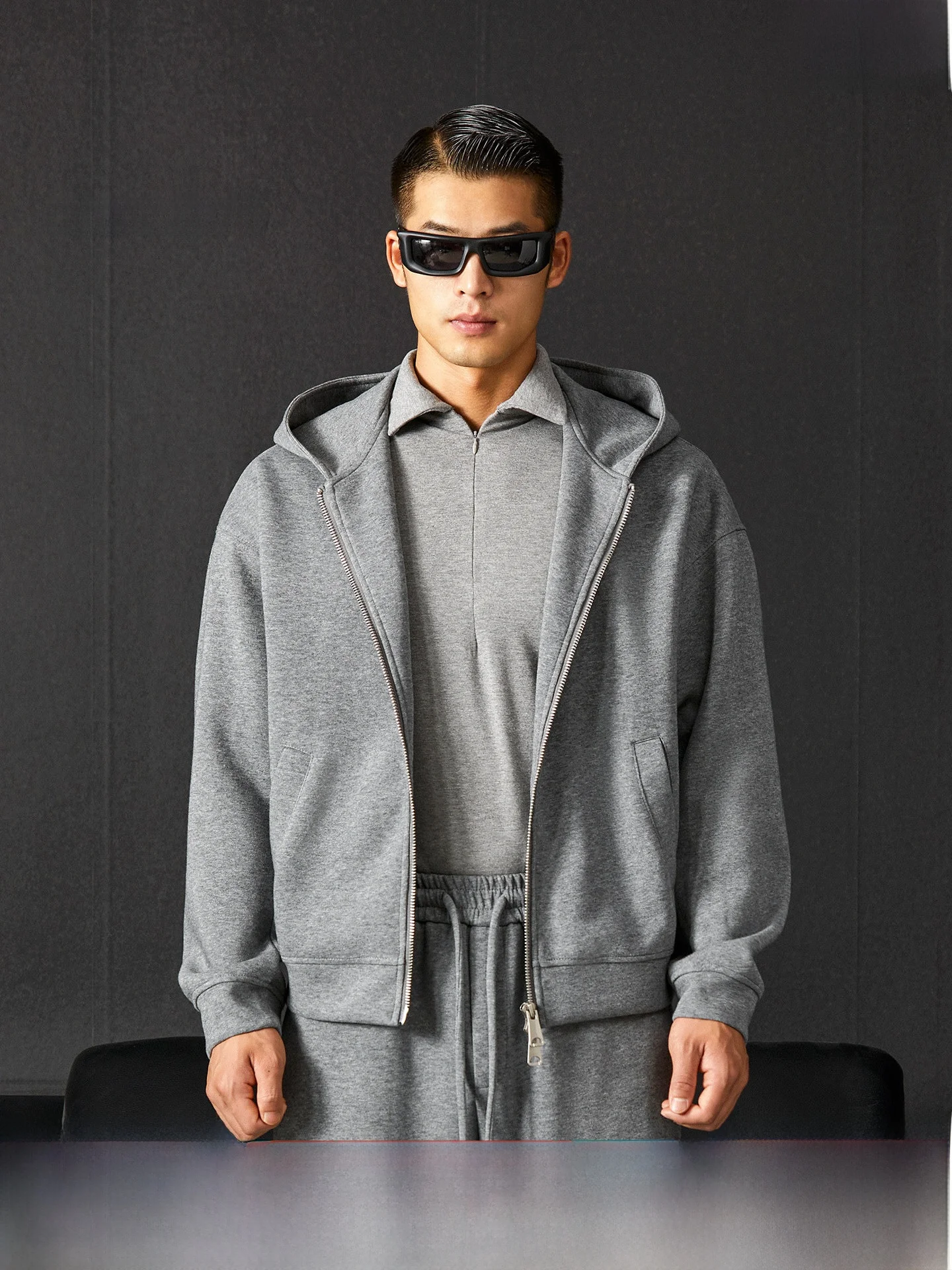 

Тяжелая толстовка с капюшоном Atopapa Thiened Jaet на молнии, свободная спортивная одежда для бега, повседневная удобная одежда против морщин