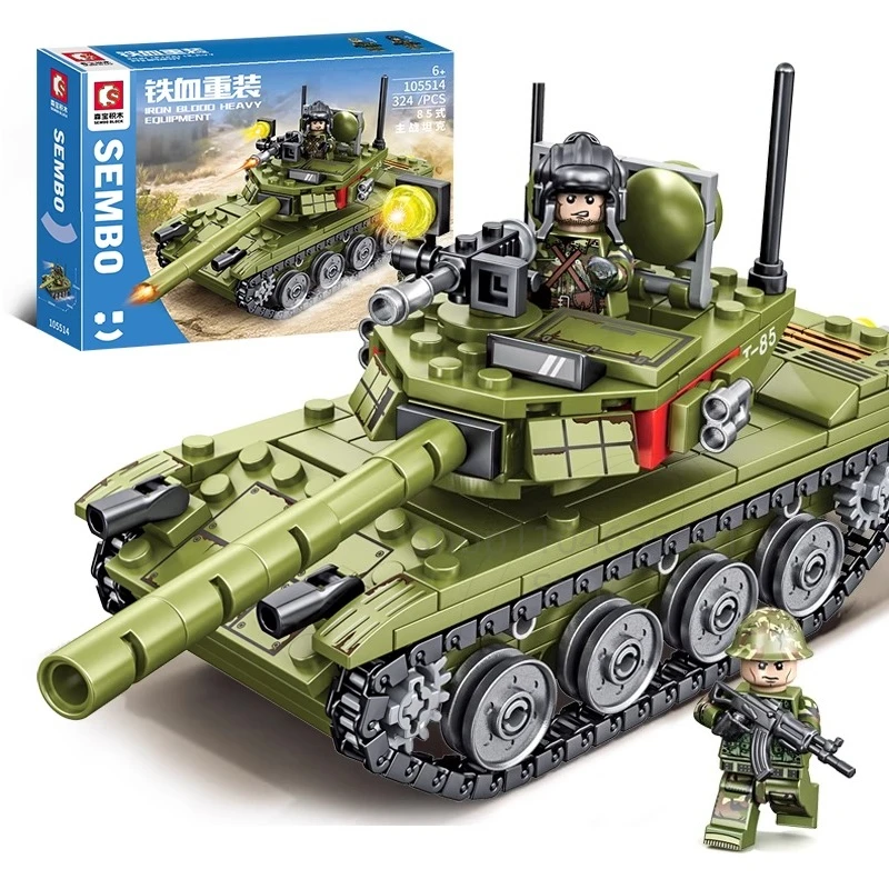 SEMBO 85 Carro armato da battaglia principale Building Blocks Serie militare con sangue di ferro Giocattoli educativi di assemblaggio Regali di festa per ragazzi da collezione