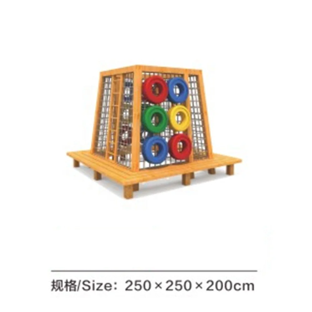 Professional Customized High-quality Wooden Amusement Park Outdoor Sports Equipment for Children Wooden Balance Swing Bridge
