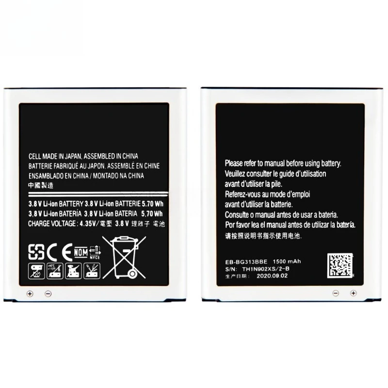 High Quality EB-BG313BBE Phone Battery 3.8V 1500mAh For Samsung Galaxy Trend 2 ACE 3 ACE 4 Lite G313H S7272 J1 Mini Prime S7898