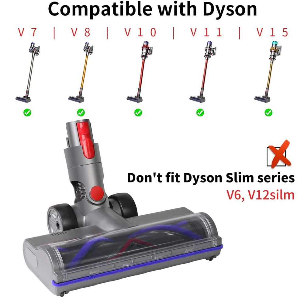 Direct Drive Brush Heads Nozzles for Dyson V7 V8 V10 V11 V15 Vacuum Cleaner Replaceable Parts Accessories For Carpet Floor Clean