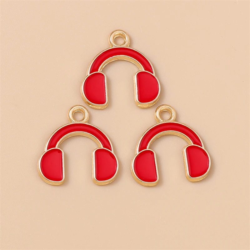 Duarte 20 Teile/los Nette Bunte Emaille Musical Headset Charms für Schmuck Machen Ohrringe Anhänger Halsketten DIY Handwerk Liefert – Detail 4