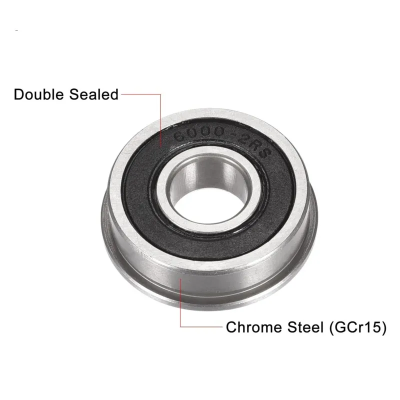 5 個 F6200 F6201 F6202 F6203 F6204 RS ZZ 2RS rz ABEC-5 フランジ付きボールベアリングゴムシール深溝玉軸受