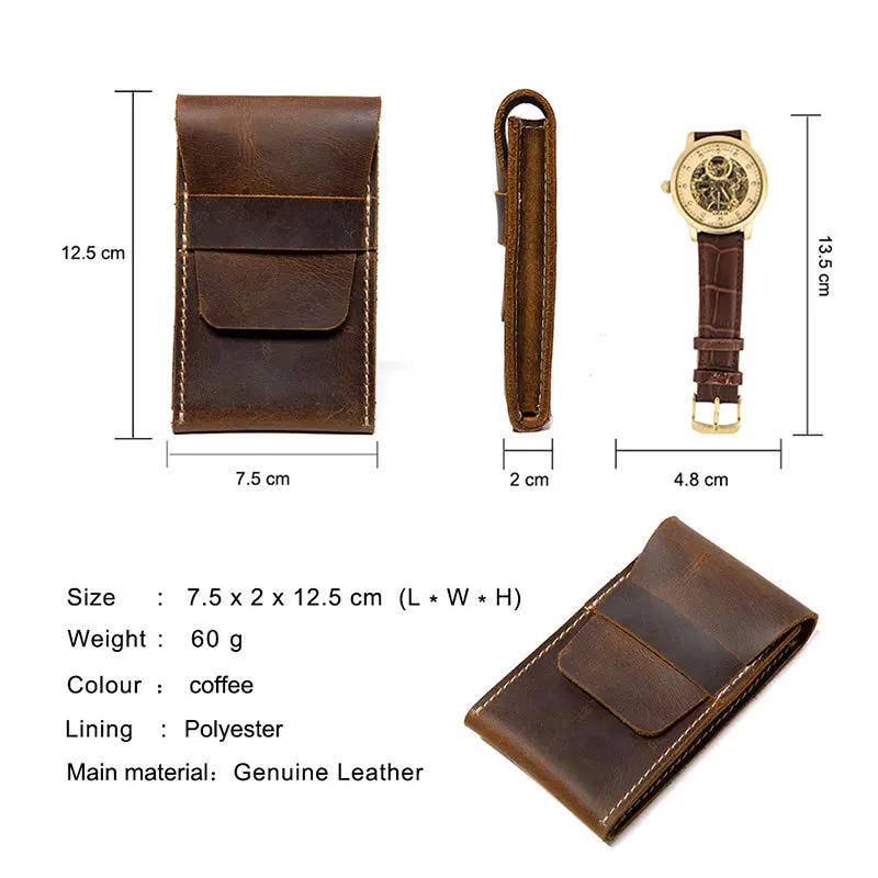 Leather Watch Bag With Convenient Flip Cover Simple Watch Storage Bag Single Piece Watch Leather Case To Prevent Scratches