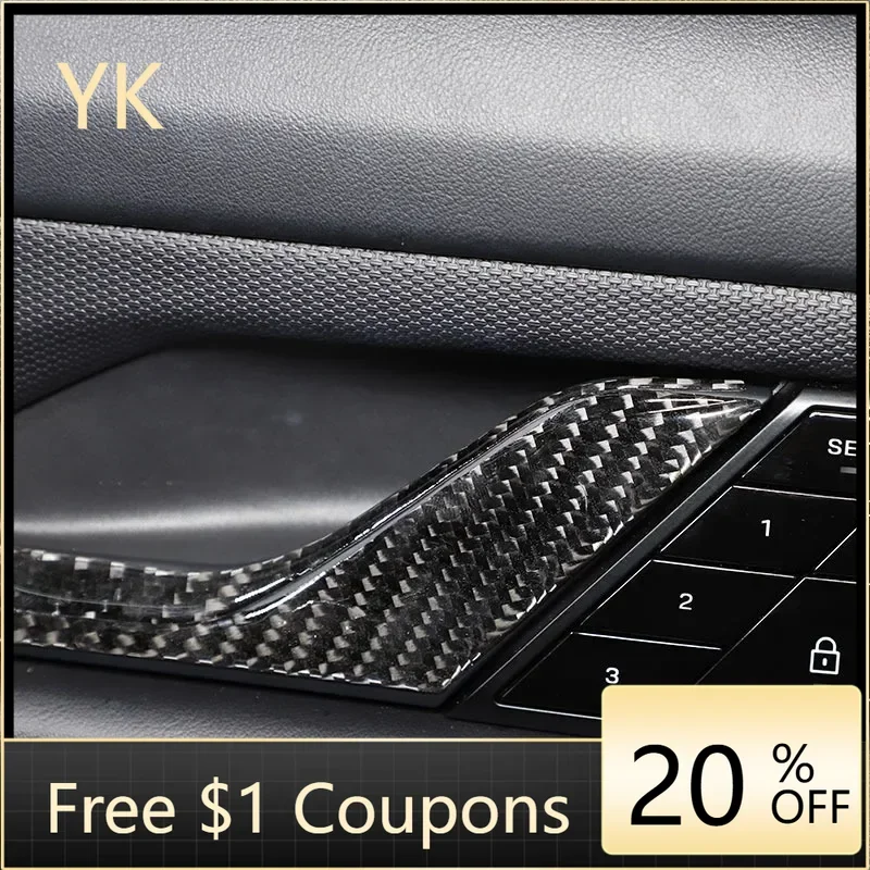 

For Porsche Taycan 2019-2025 Interior Car Accessories Soft Carbon Fibre Car Inner Door Handle Cover Decorate Sticker