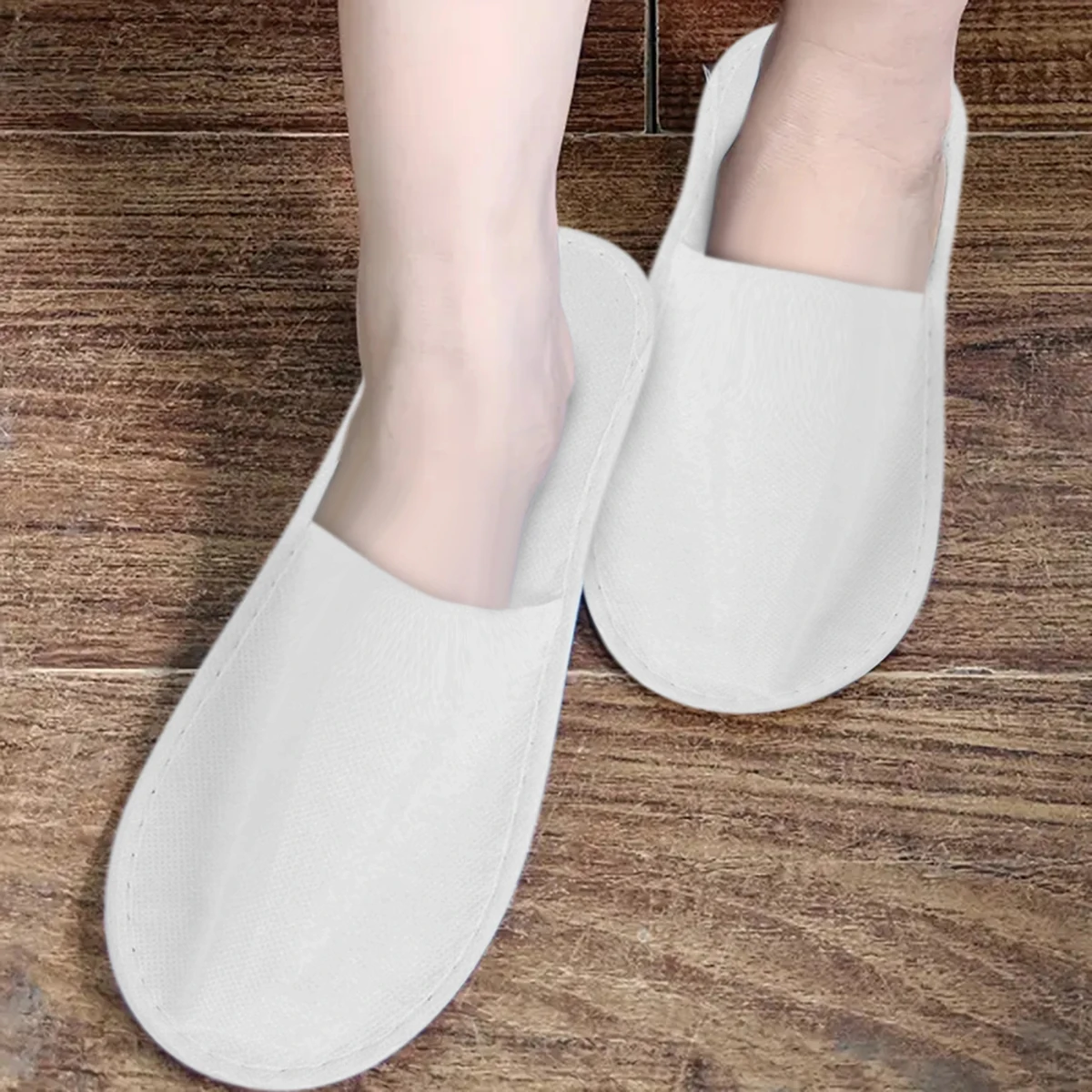 White 4Mm Non Woven Disposable Non Slippers Travel Home Slippers Business Home Hotel Unisex Slippers