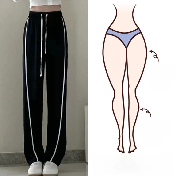

plus Size Women's Straight Leg Pants Spring Summer High Waist Long Trousers Casual Loose Wide Leg Pants Floor-Length