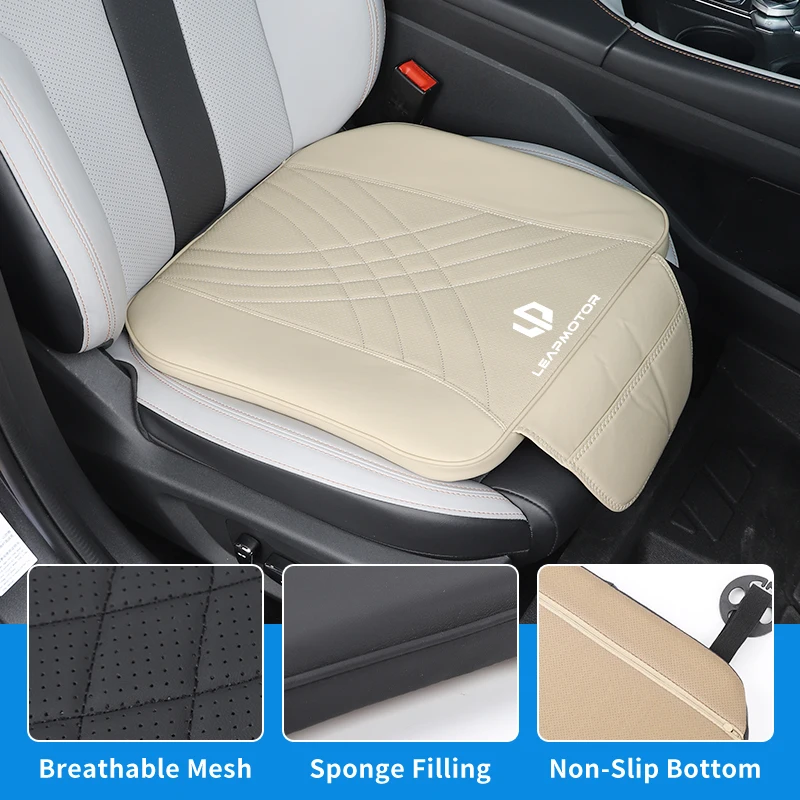 Car Front Seat Cushion Universal Leather Pad Mat Protector Auto Accessories For Leapmotor Leap Motor C01 C11 T03 S01 C11 Reev