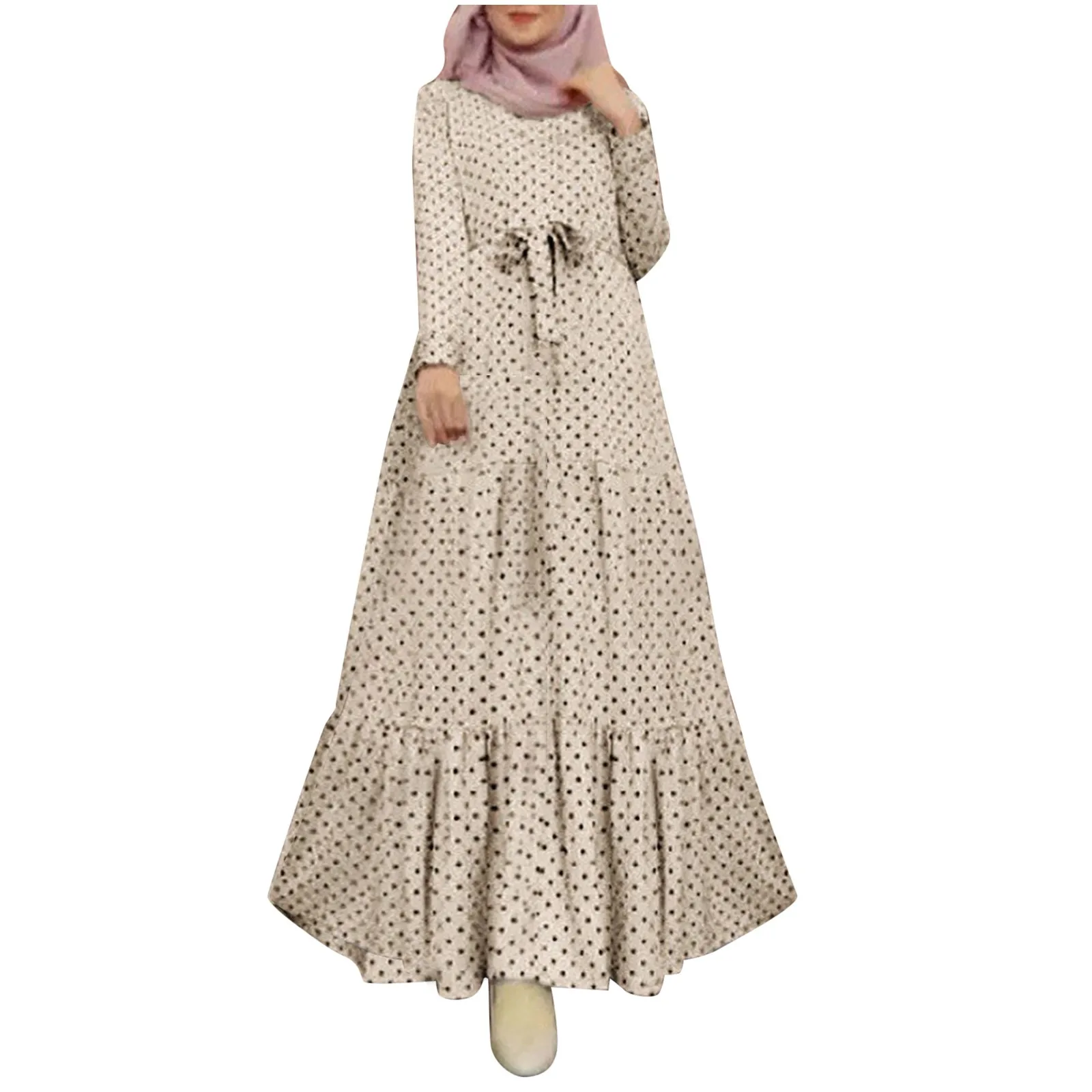 2024 Muslim Dress Female Long Sleeves Islamic Prayer Clothes Gowns for Women for Party Solid Robe Traditional Festival Clothes