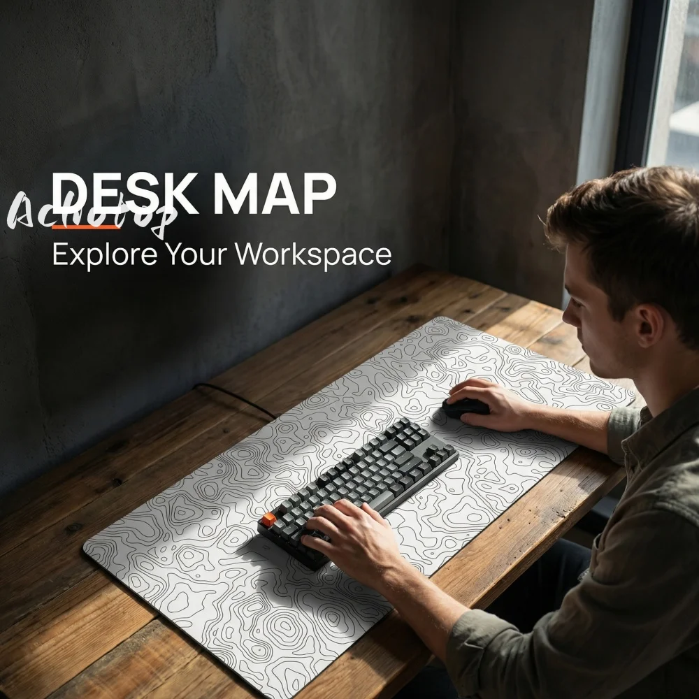 

White Art Line Gaming Mousepad XXL Soft locking edge 50X100 Mouse Pad