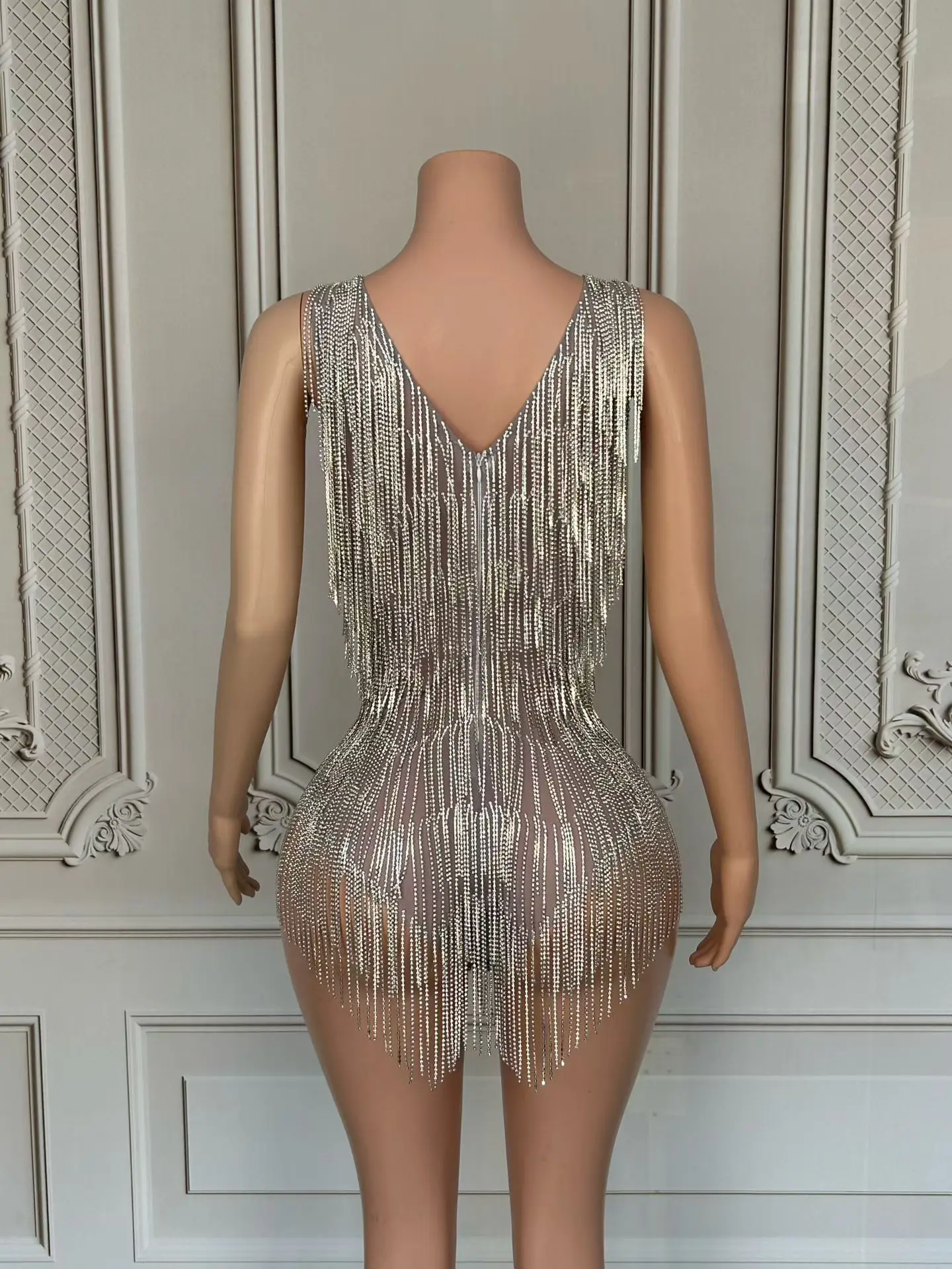 2025 مثير جوجو ملابس رقص بلا أكمام هامش ارتداءها المغني راقصة عرض مسرحي أداء ارتداء ملهى ليلي ملابس الحفلات الهذيان #3