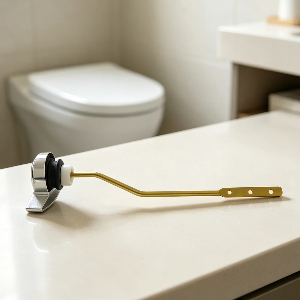 Zinc Alloy Chrome Toilet Handle for Side Mount Tanks Easy DIY Installation No Special Tools Required 27x7.5x7.5cm