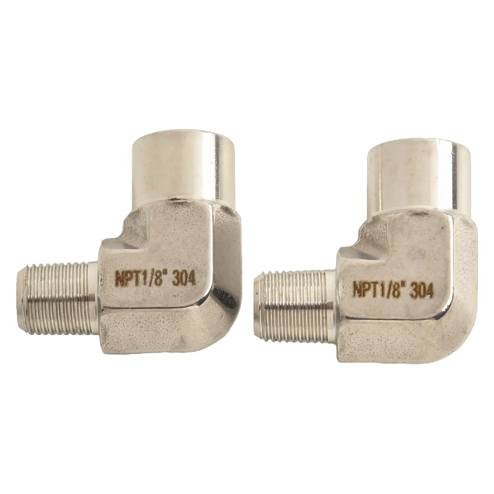 304 Stainless Steel 90 Degree Elbow 1/8 Inch NPT Male and Female Pack of 2 Designed for High Pressure Applications
