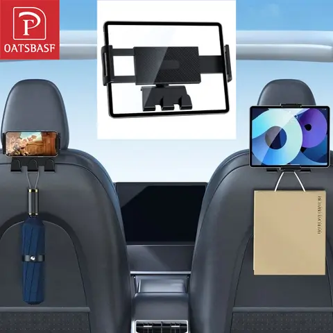 Supporto per tablet per schienale per seggiolino auto Oatsbasf con ganci per staffa per telefono per auto Tesla Model 3/Y/3 Highland per iPhone Samsung iPad da 4,7-13"