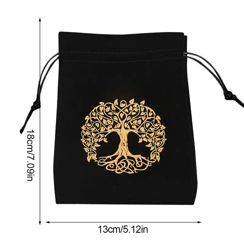 Velvet Tarot Bag Pouch Purple Jewelry Pouches Drawstring Bag Jewelry Bags Pouch for Tarot Card Rune Dice Travel Jewelry Bag Tree