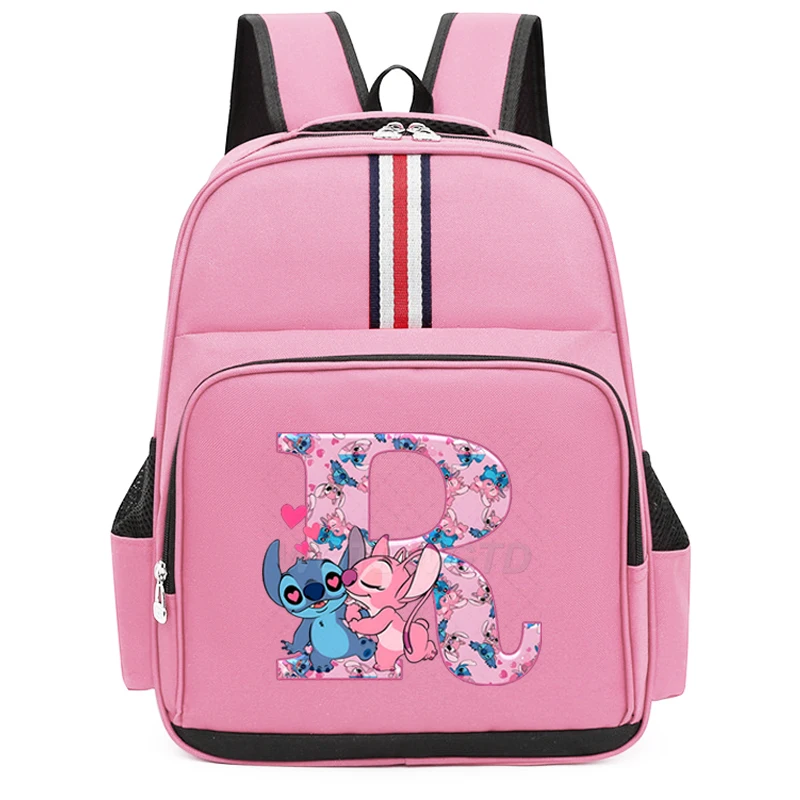

High Quality Primary School Bags Cute Stitch Letters ABCD Backpack Kindergarten Boys Girls A-Z 26 Alphabet Stitch Kids Backpack