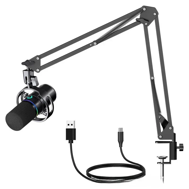 WM8 bracket computer USB microphone, desktop e-sports RGB recording microphone, live microphone