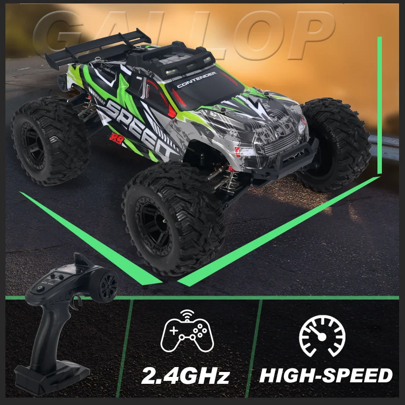 Auto RC a spazzola grande 1:10 per adulti, camion RC per auto telecomandate veloci 28+MPH All Terrain 2.4Ghz Auto Rc elettriche per hobby