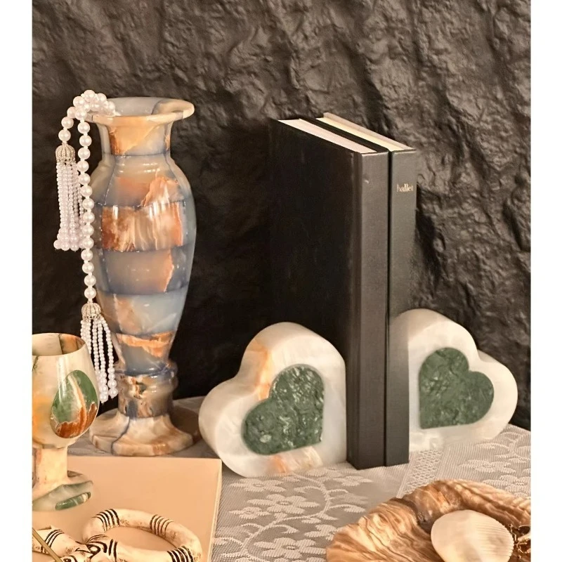 Three-color jade vase decorative group ornament study desktop ornament ornament