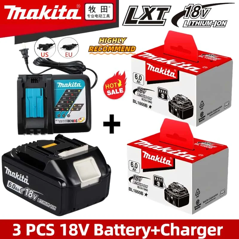 Original Makita 18v battery BL1860B,compatible with MAKITA LXT cordless Drills ,Flashlights,45 Min Fast charge,2 years warranty