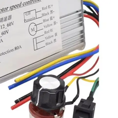 10-60V 70A DC Motor Regulator Forward Reverse Controller With Aluminum Heat Sink For Industrial Electric Vehicle DIY Automation