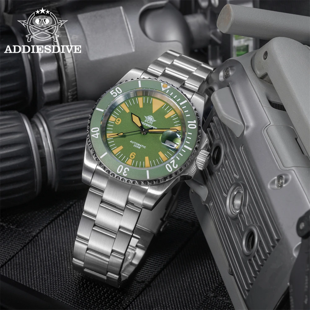 ADDIESDIVE New Men Watch Diver NH35 Automatic Mechanical Wristwatch Luminous 20Bar Diving Ceramic Bezel Sapphire Watch AD2064