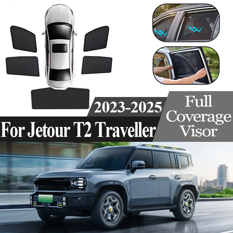

Auto Parts For Jetour T2 Traveller 2023-2025 Magnetic Coverage Sunshade Car Window Sunshade Cover Sunscreen Privacy Protection