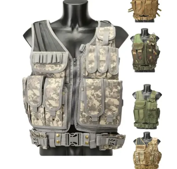 Multifunctional Outdoor Chaleco Molle Mesh Amphibious Tactical Hunting Vest Security Mag Pouch Waistcoats