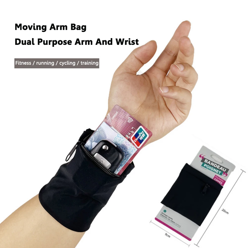 Zipper Running Arm Bags Cycling Pocket Fitness Gym Safe Key Storage Wrist Wrap Sports Strap Band Wallets Outdoor Sport Bag