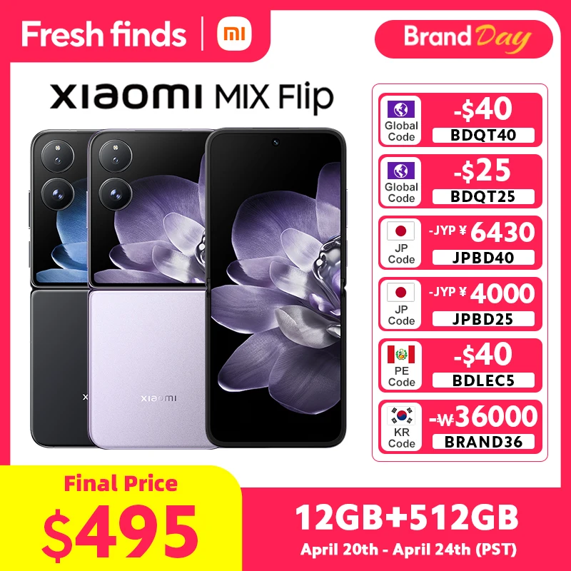 Смартфон Xiaomi MIX Flip, глобальная версия, новый процессор Snapdragon 8 Gen 3, 512 ГБ памяти, 50 МП камера Leica, складной дисплей, NFC